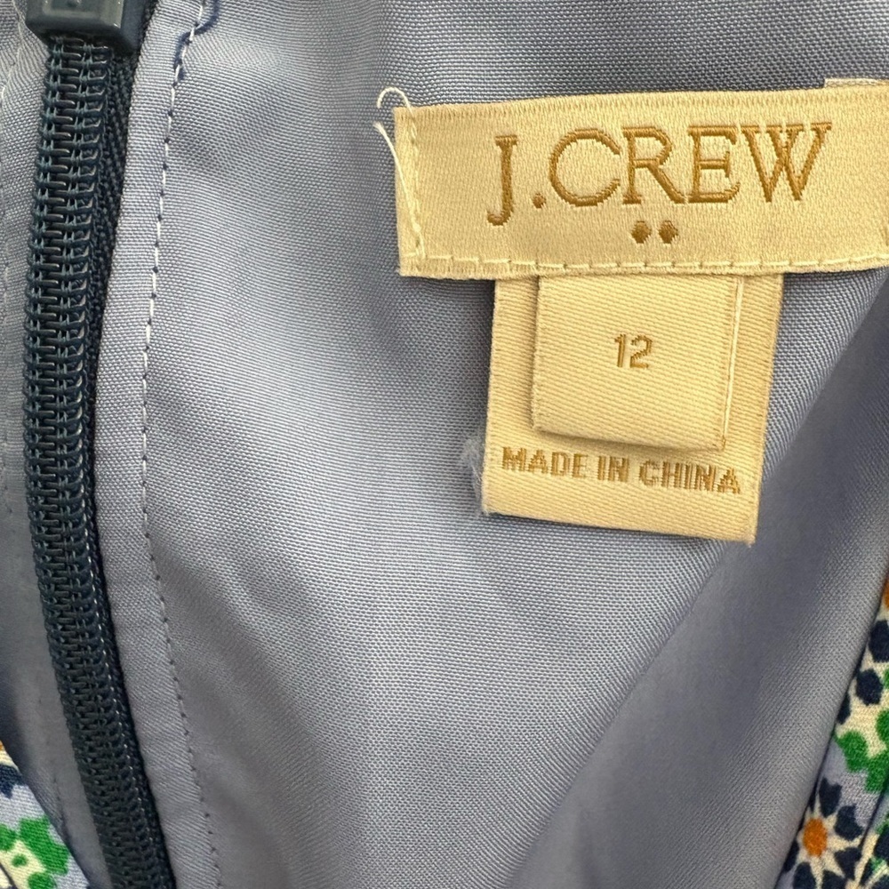 J. Crew Blue and Green Patterned Mini Dress - Picture 2 of 3